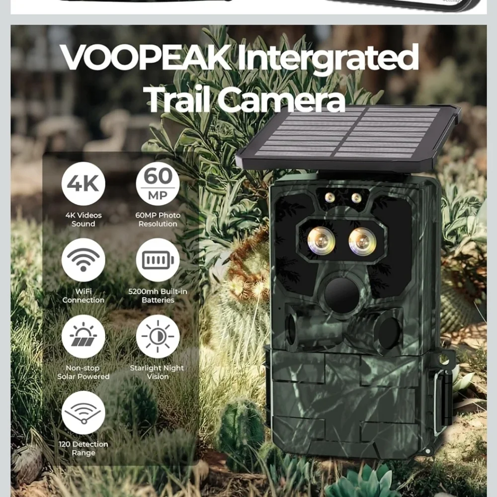 Camouflage Trail Camera with Solar Panel